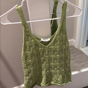 Green Knit Tank Top